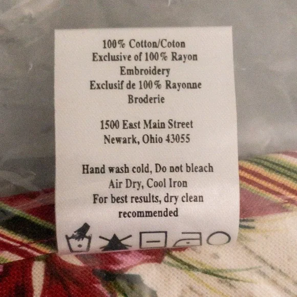 Longaburger Christmas Holiday Botanical Reversible 100% Cotton Placemat 2 Pack - Picture 6 of 10